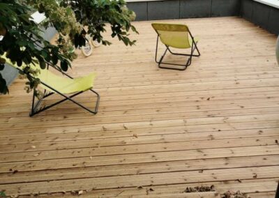 Terrasse en bois dans les Vosges